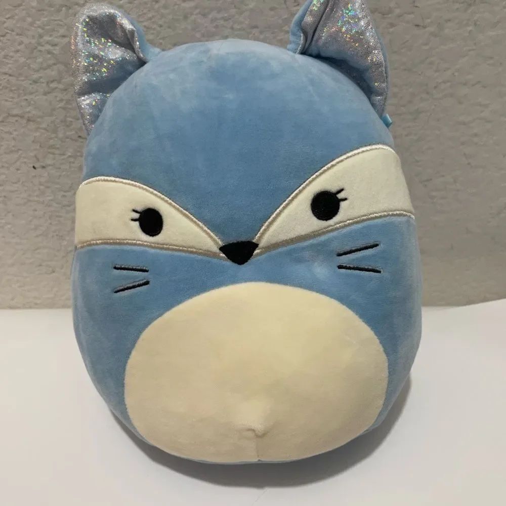 Squishmallow 8" Kendra The Fox Light Blue Plush Sparkly Ears New without tags.